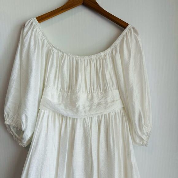 🆕 Hello Molly This is Espionage milk maid boho style mini dress white sz S/4 - Picture 11 of 14